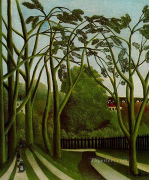Enrique Rousseau Painting - paisaje a orillas del bievre en becetre 1909 Henri Rousseau Postimpresionismo Primitivismo ingenuo